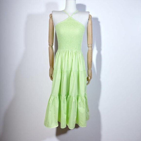 NWT Lusana Anita Midi Dress in Keylime - Picture 2 of 9